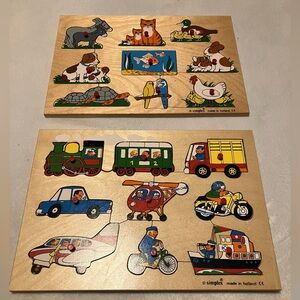Colorful Animal and Vehicle Puzzle Set